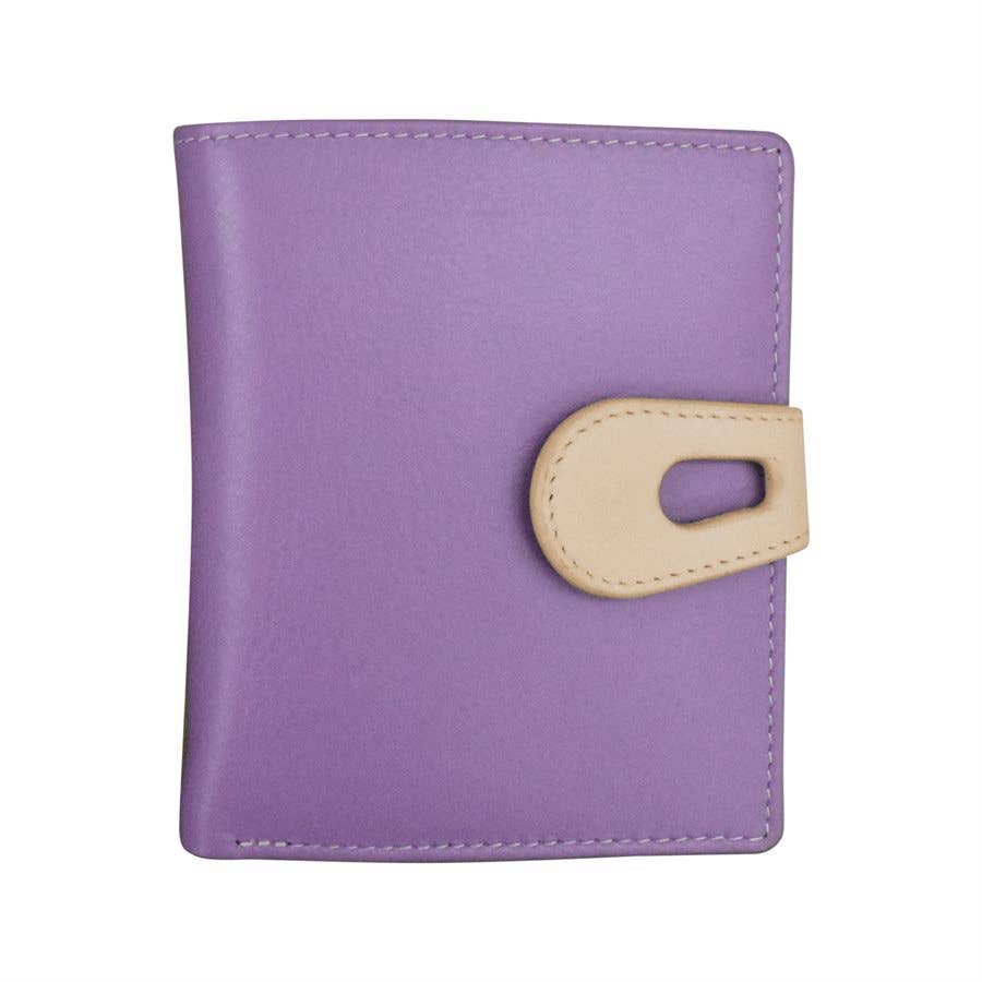 7815 (Modified) Small Wallet with Cut Out Tab: Indian Pink/ Turquoise