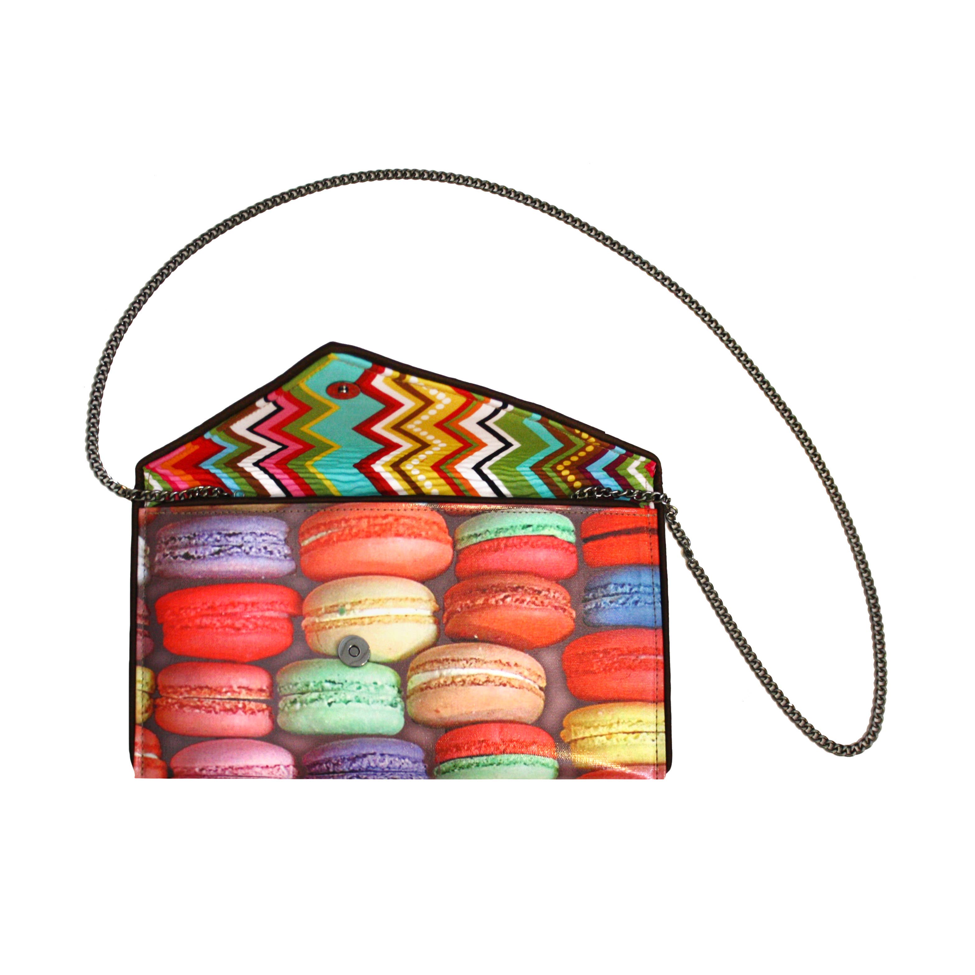 Macaron 3-D Clutch Bag - Cruelty-free Coated Canvas