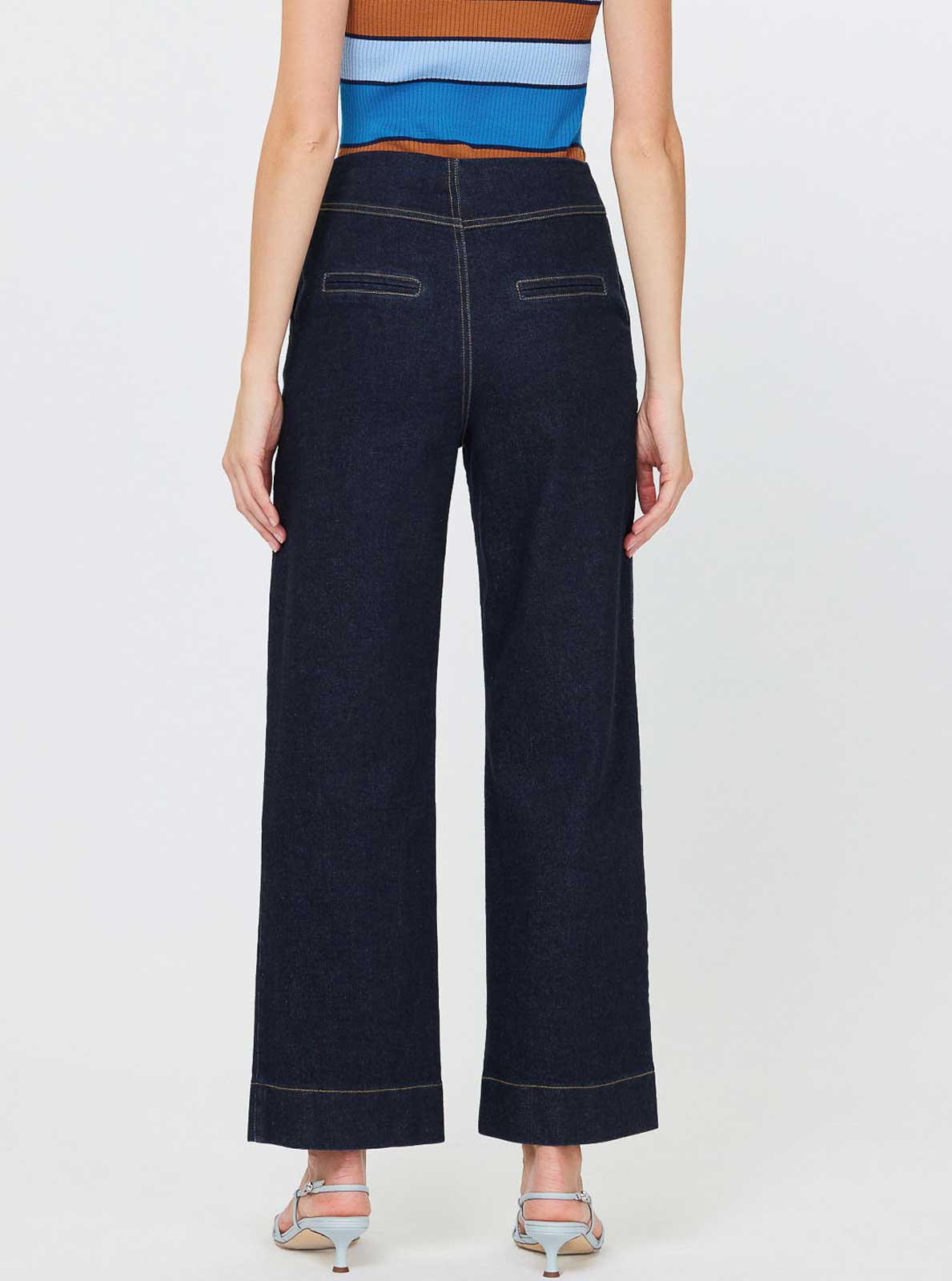 Denim Cropped Jeans: Deep Blue Denim / S