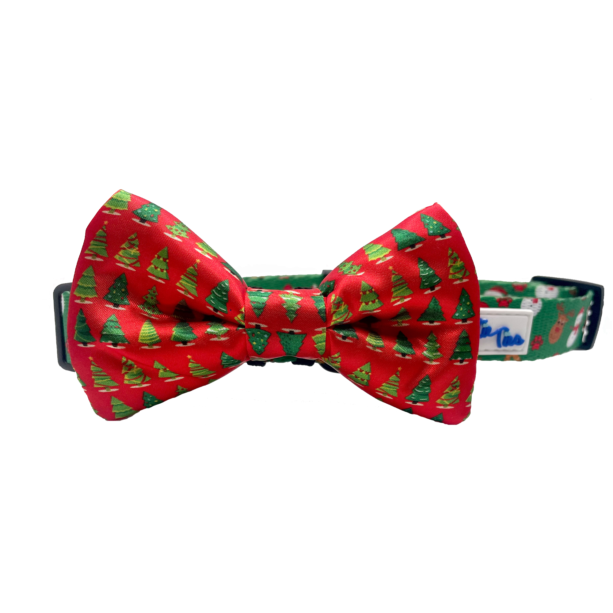 Red Christmas Tree Dog Bow Tie