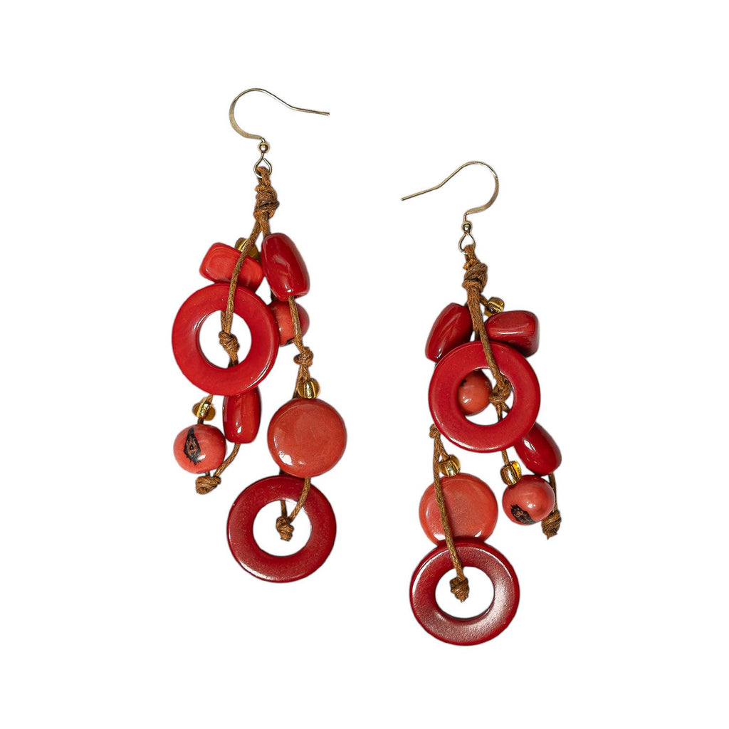 Cyrus Earrings: Royal Blue Orange Combo