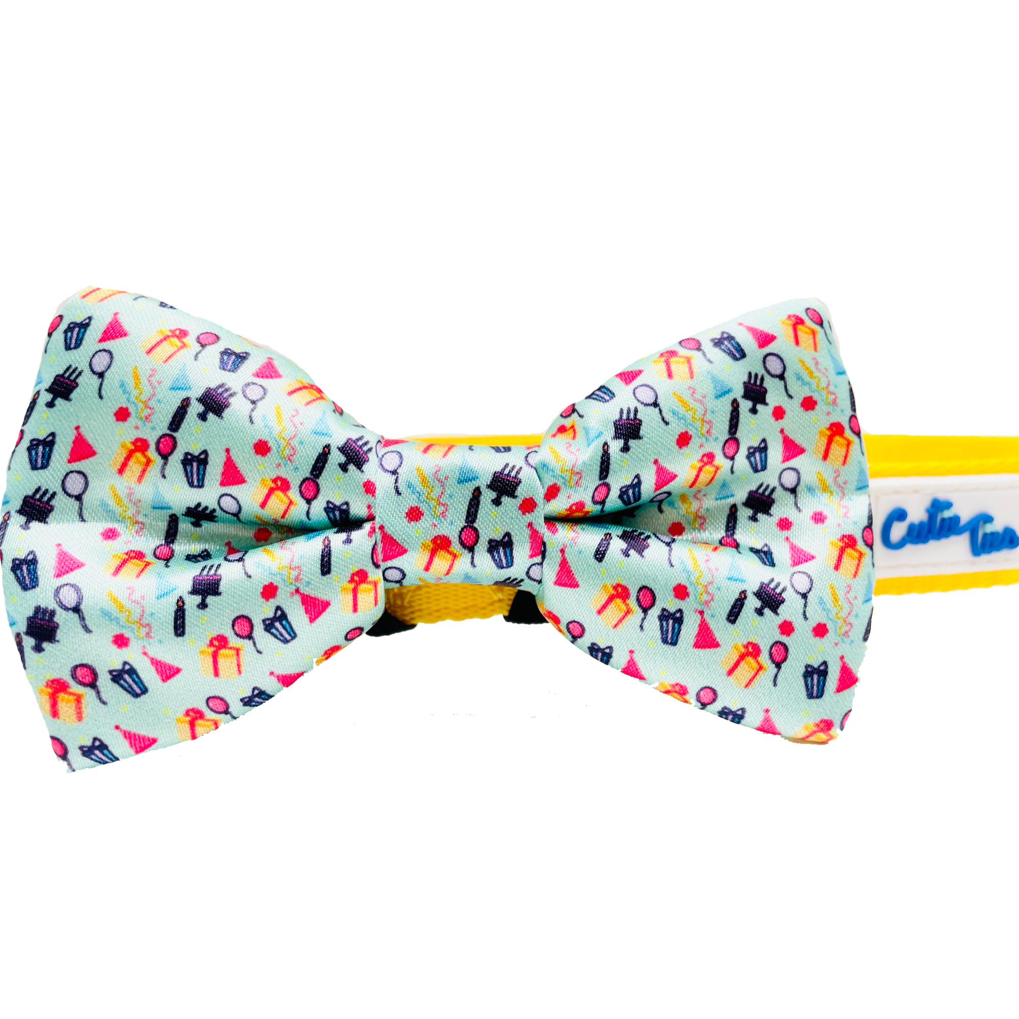 Happy Birthday! Aqua Dog Bow Tie