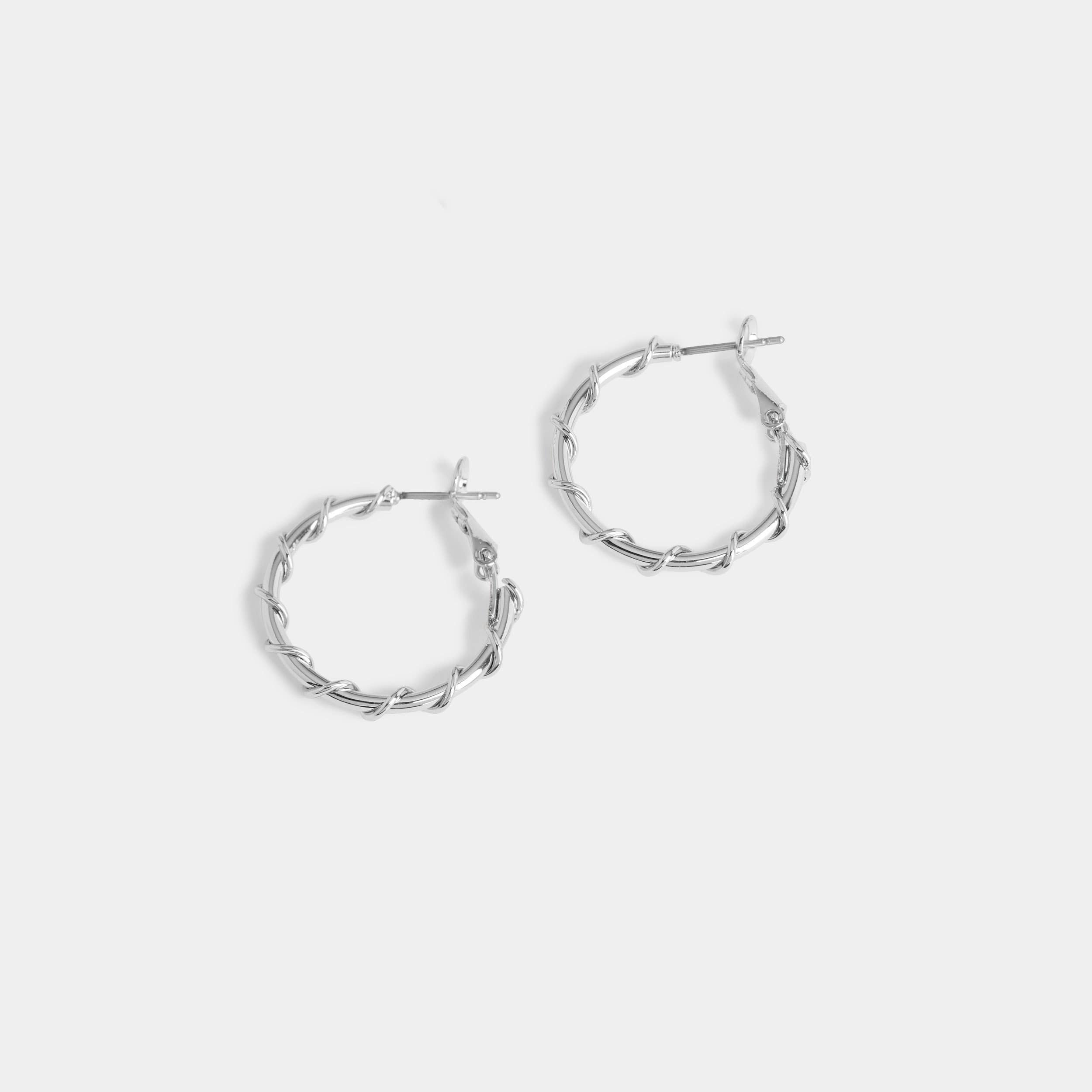 Barbed Wire Hoop - Silver: Silver