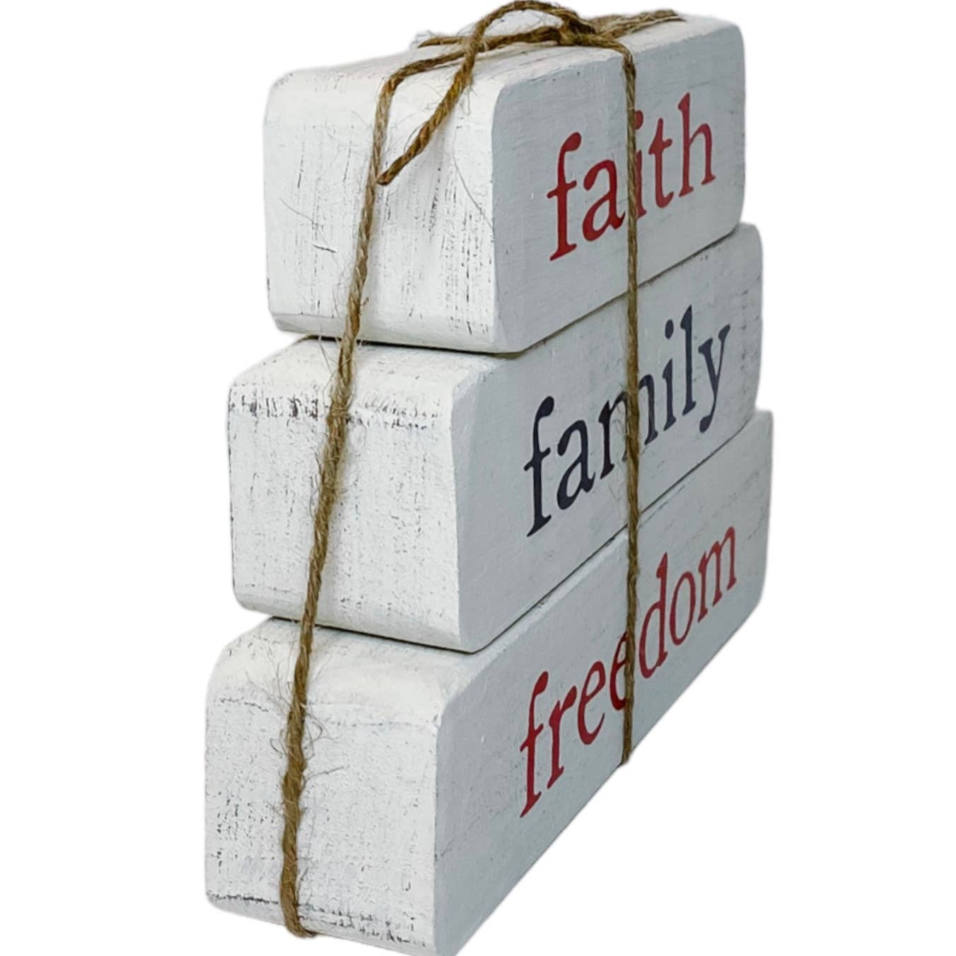Faith Family Freedom Decorative Tabletop Block Set