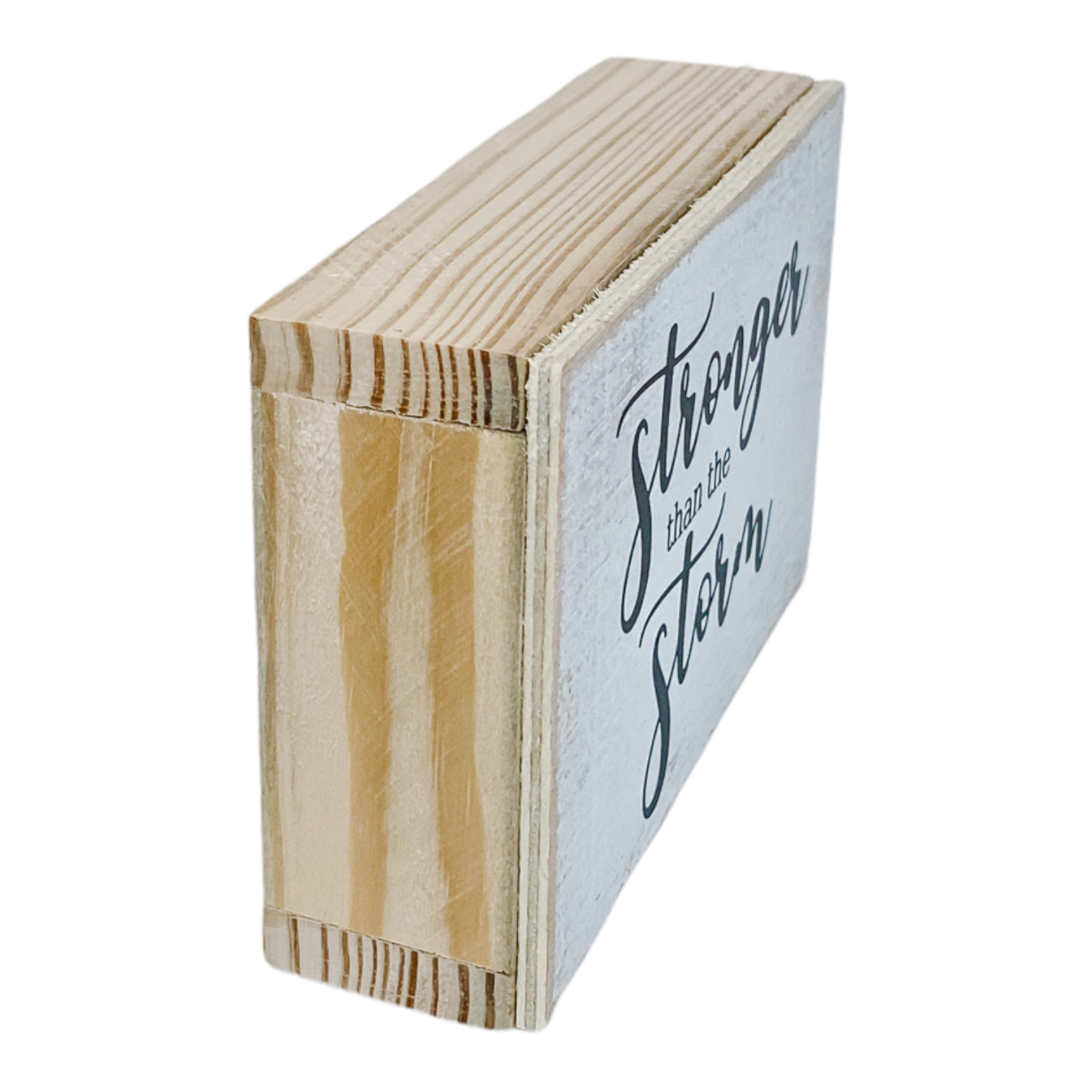 Stronger Than The Storm Farmhouse Sign