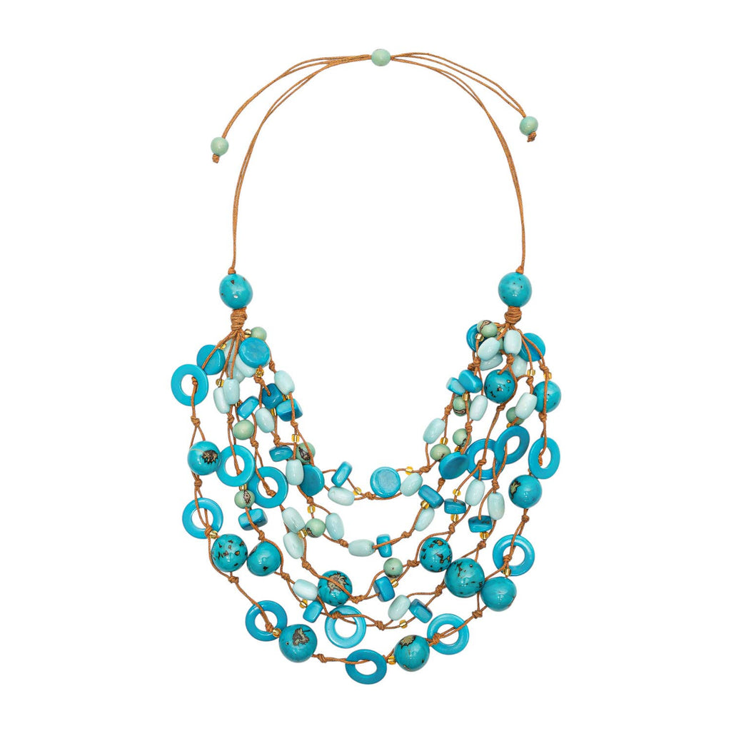 Cyrus Necklace: Royal Blue/Orange Combo