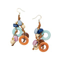 Cyrus Earrings: Royal Blue Orange Combo