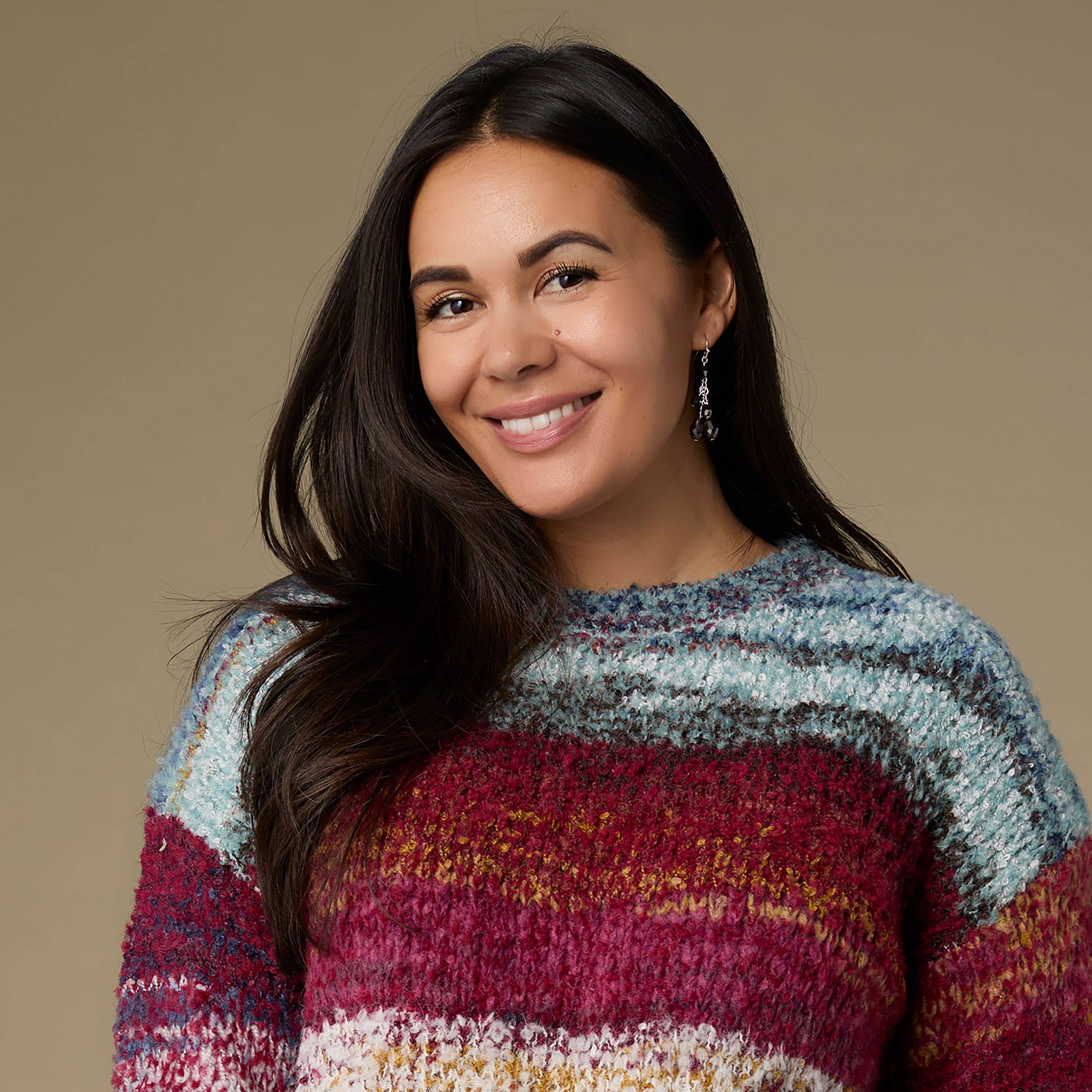 Shimmering Bead Dangle Earrings - Iridescent: Iridescent