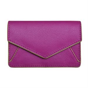 7811 Leather Envelope Business Card Holder: Orchid/ Pear
