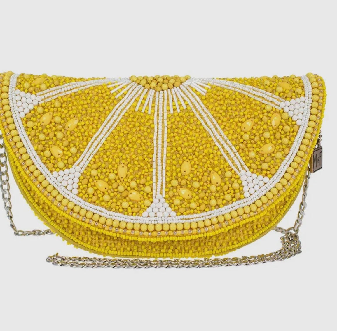 Mary Frances: Tart Beaded Lemon Crossbody Handbag