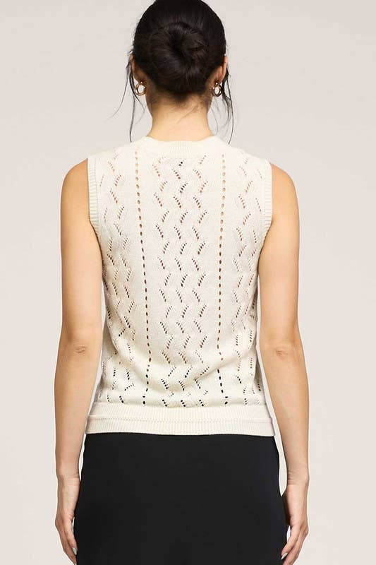 Micro Sequined Top and Cardigan Set: Natural / XS