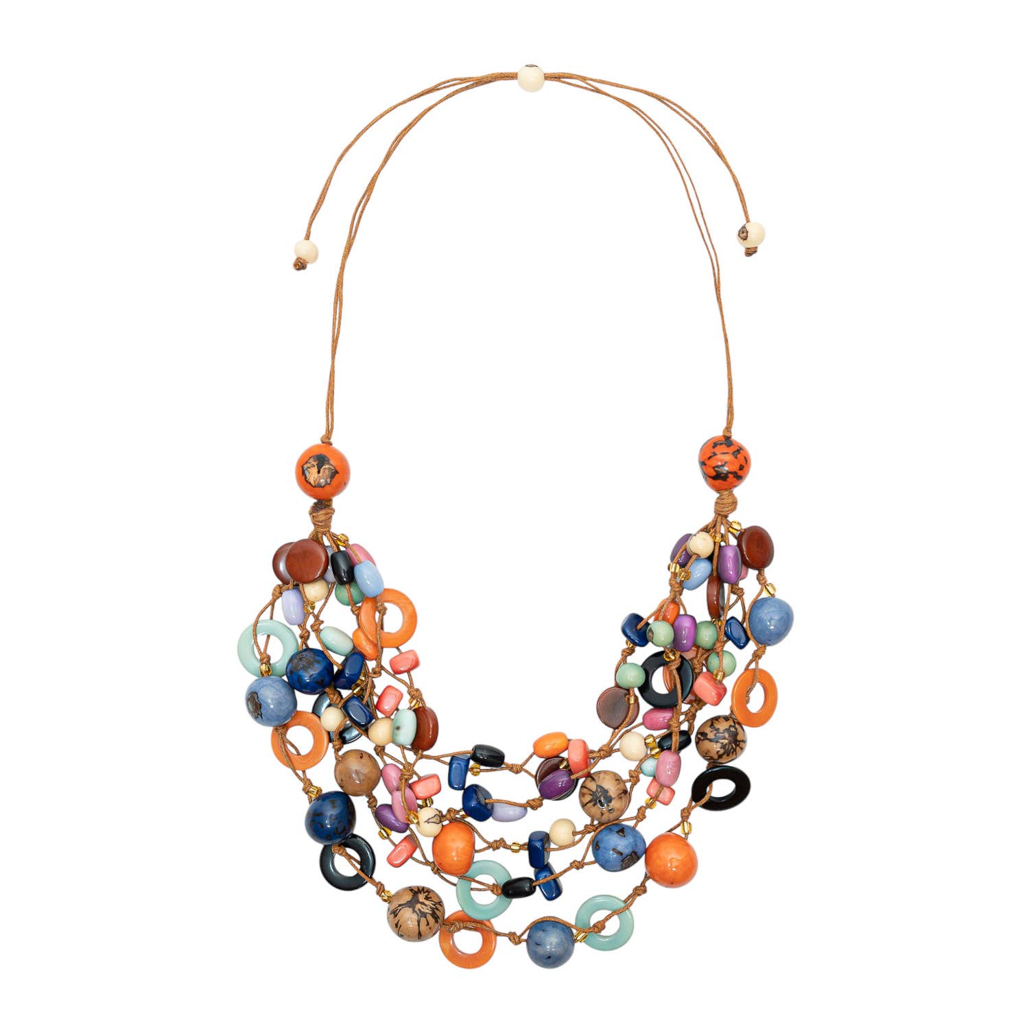 Cyrus Necklace: Royal Blue/Orange Combo