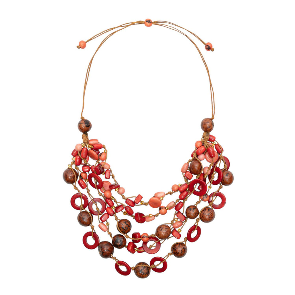 Cyrus Necklace: Royal Blue/Orange Combo