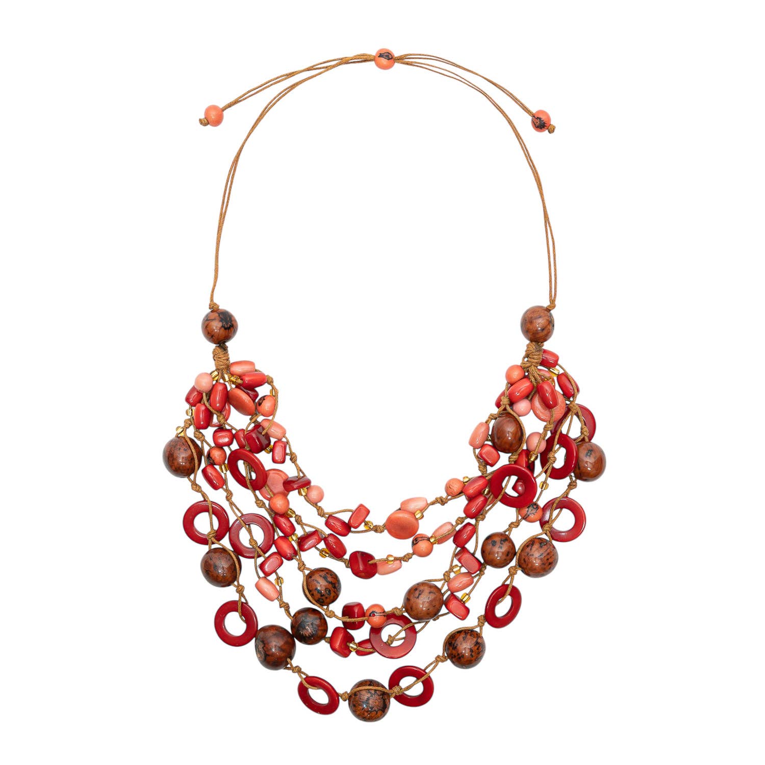 Cyrus Necklace: Royal Blue/Orange Combo