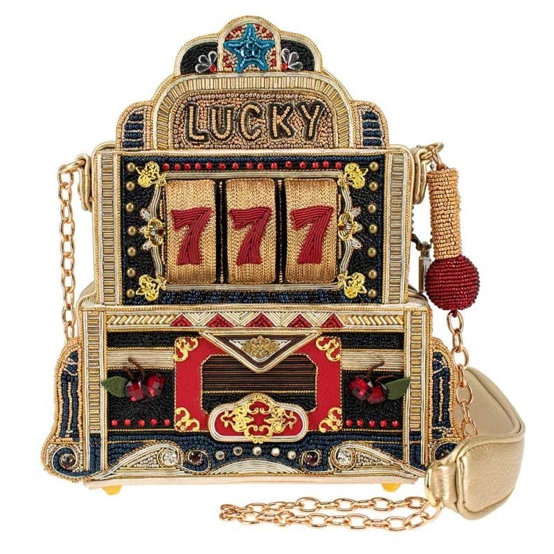 Lucky 7 Beaded and Embellished Slot Machine Handbag