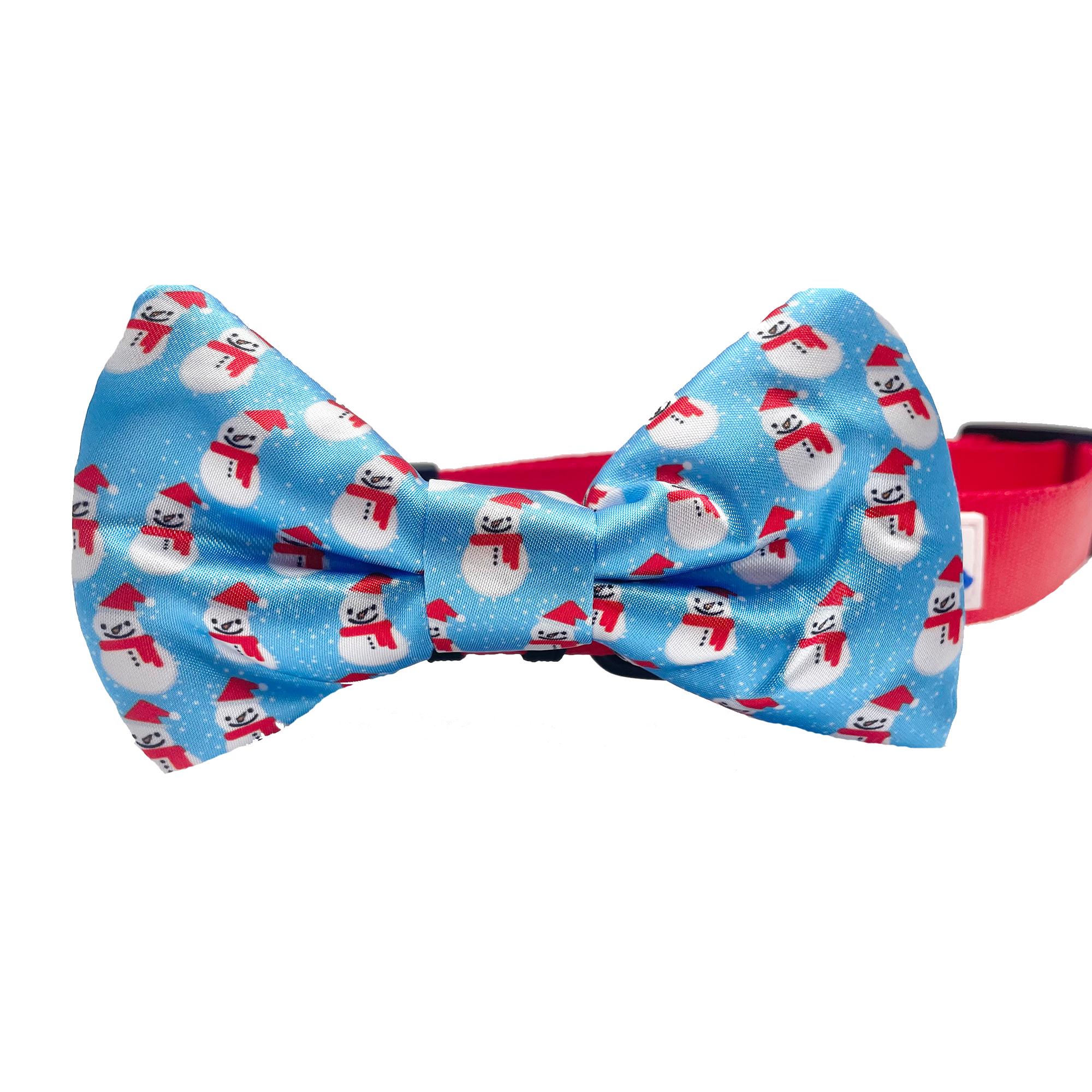 Snowman Christmas Blue Dog Bow Tie
