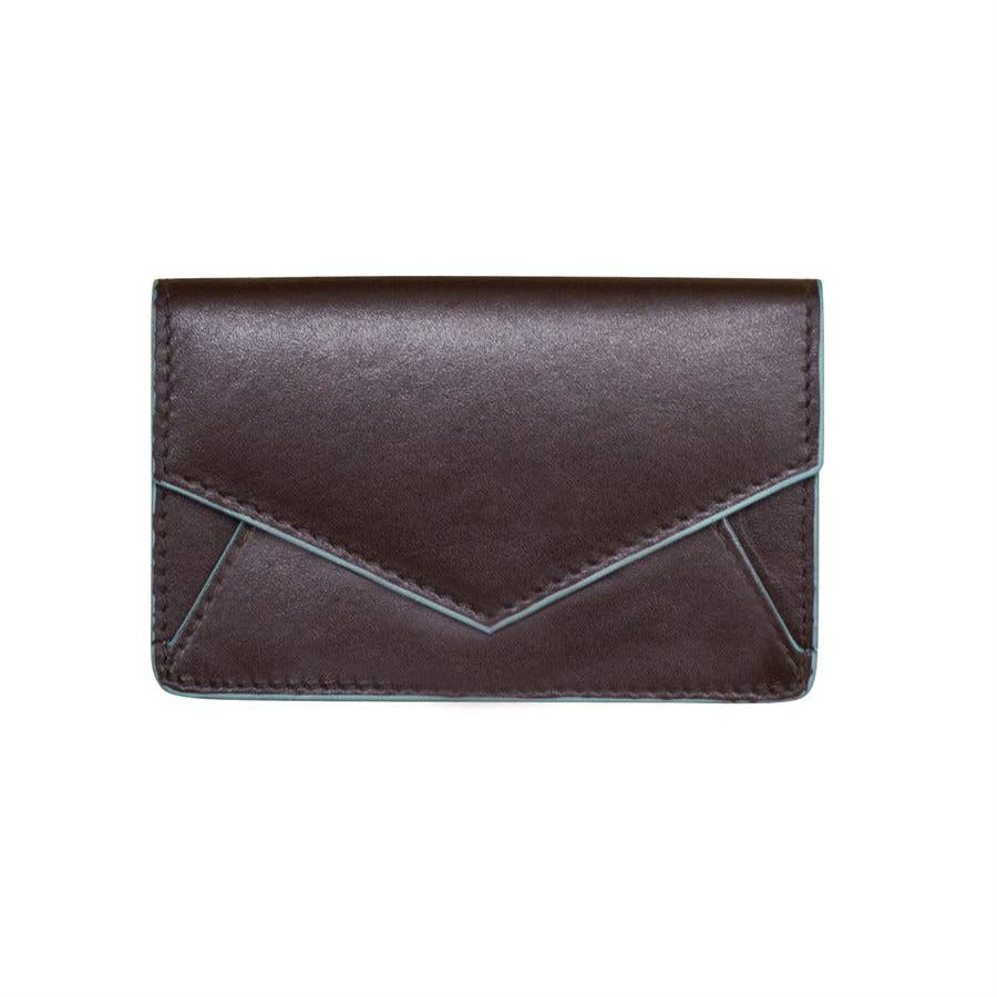7811 Leather Envelope Business Card Holder: Orchid/ Pear