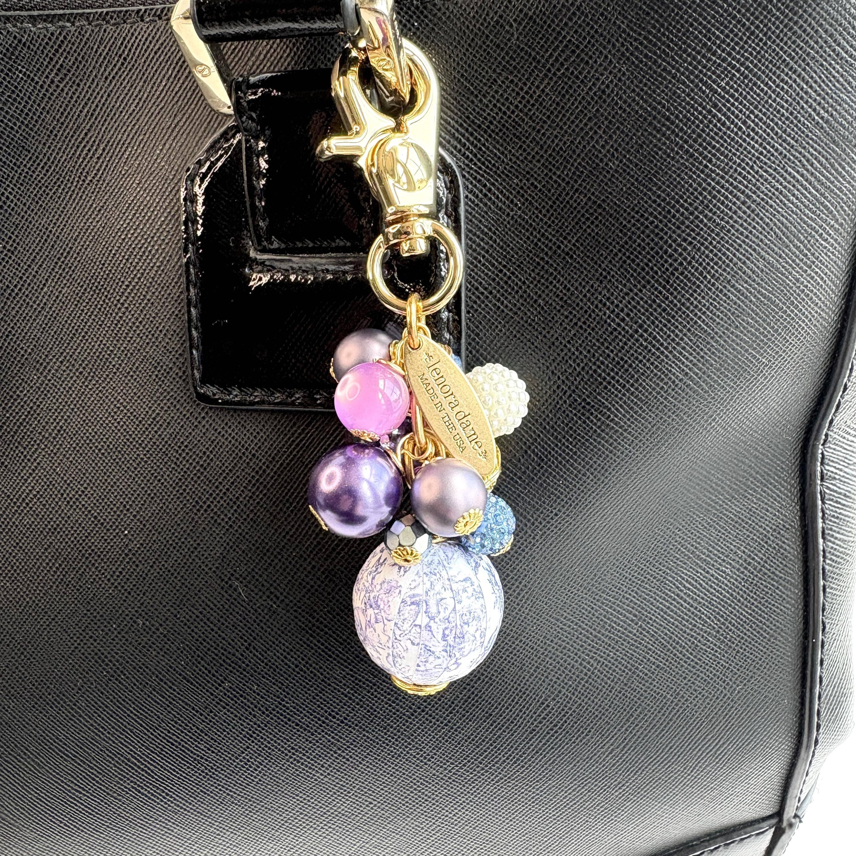 Lavender Toile Purse Charm