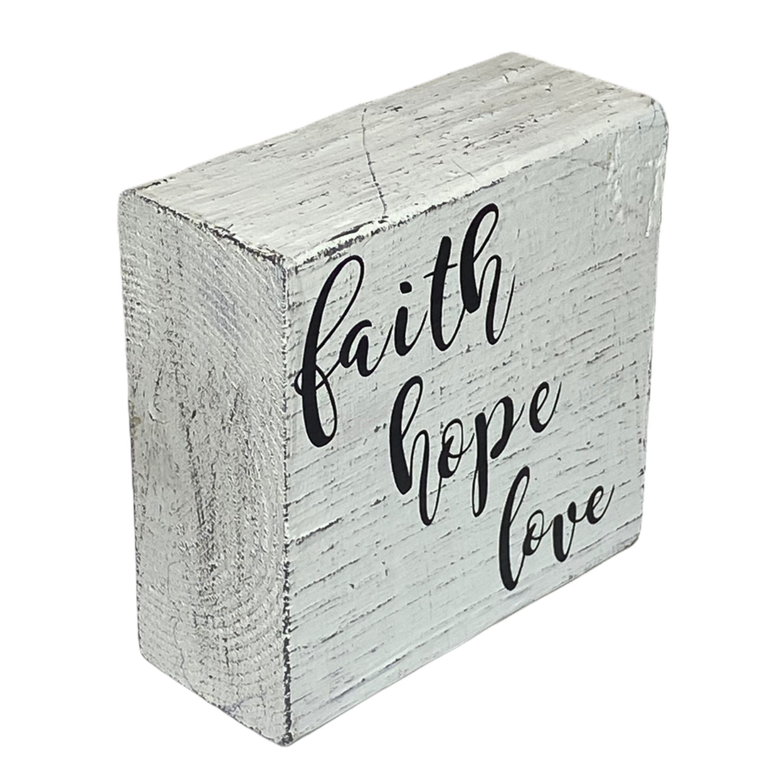 Faith Hope Love Wood Sign