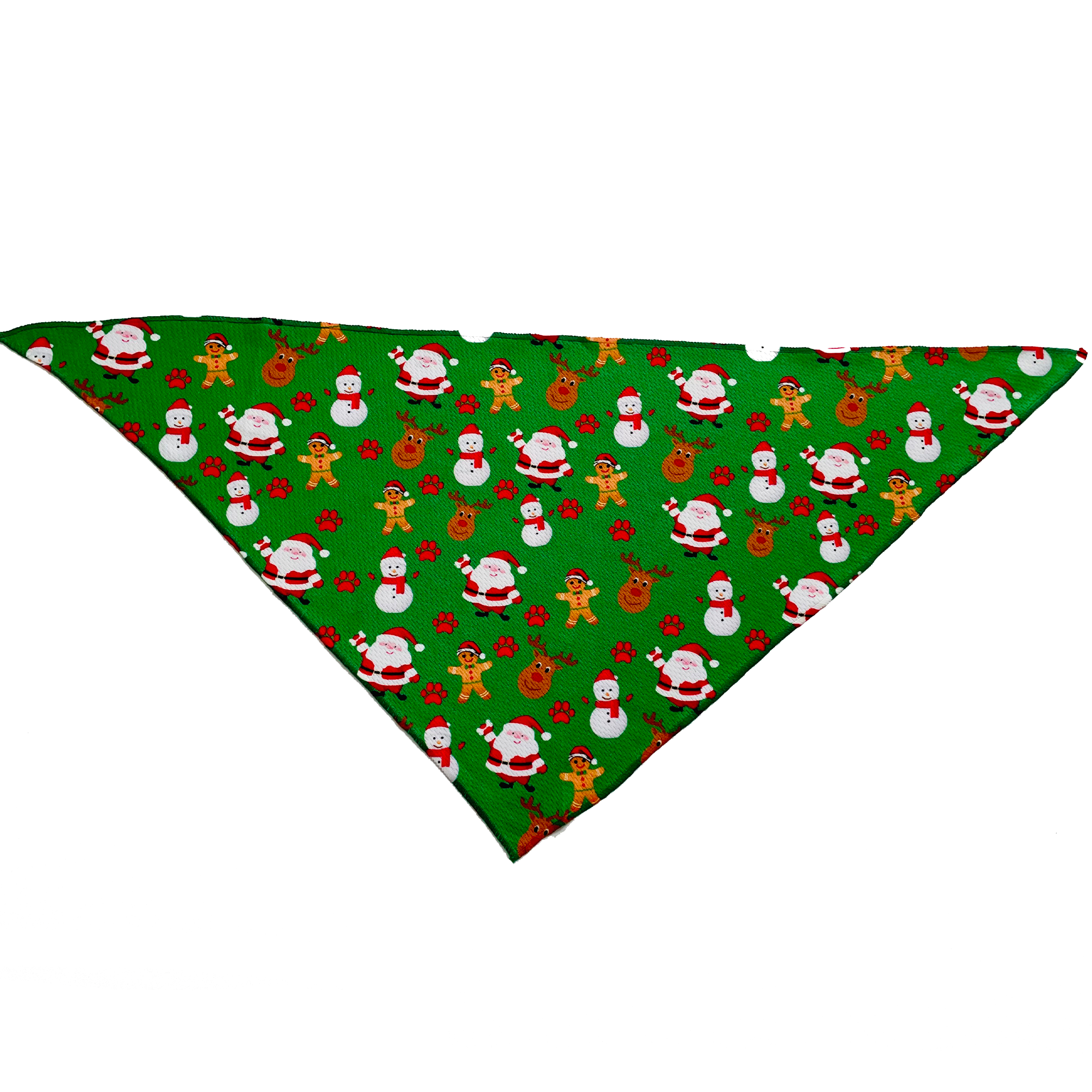 Christmas Festive Green Holiday Tie On Dog Bandana: S (25lbs & under or neck up to 15")